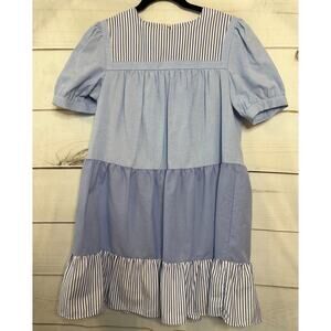 Tuckernuck POMANDER PLACE Preppy Blue Stripe Tiered Ruffle Dress Size Small‎